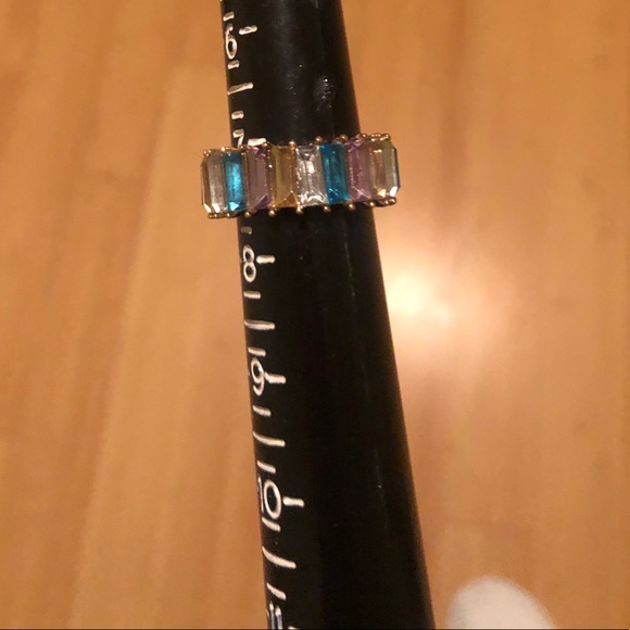 BaubleBar style Multicolor pastels baguette ring - Picture 11 of 11